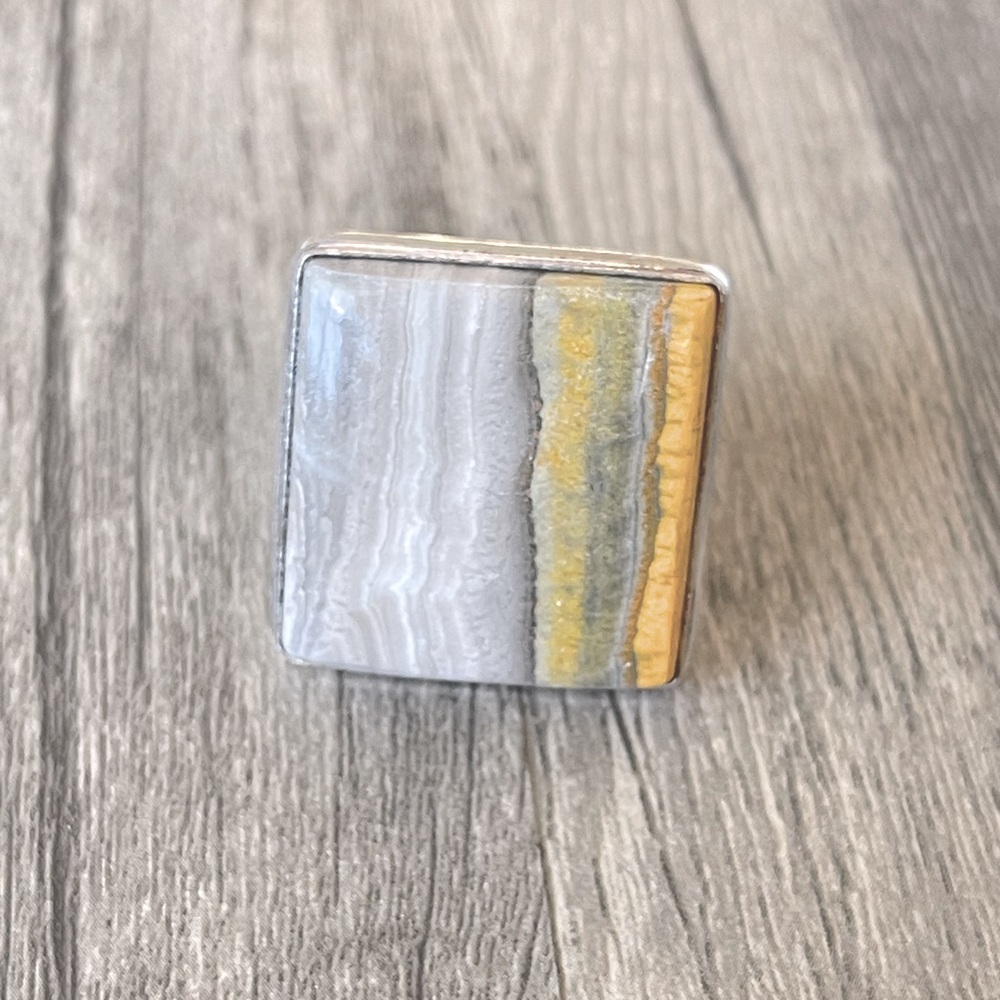Bumblebee Jasper Square Cut Ring - image 3